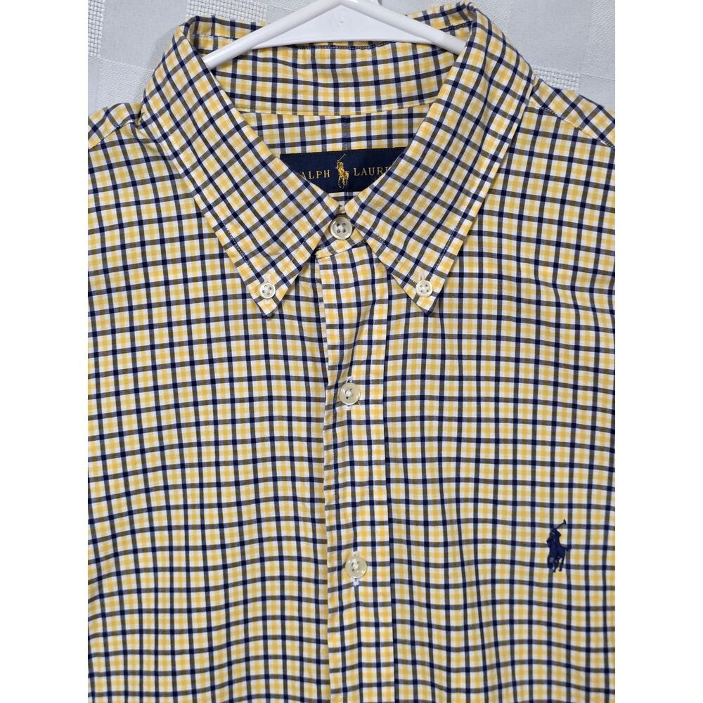 Ralph Lauren Button-up Shirt Mens Large Plaid Cotton Casual